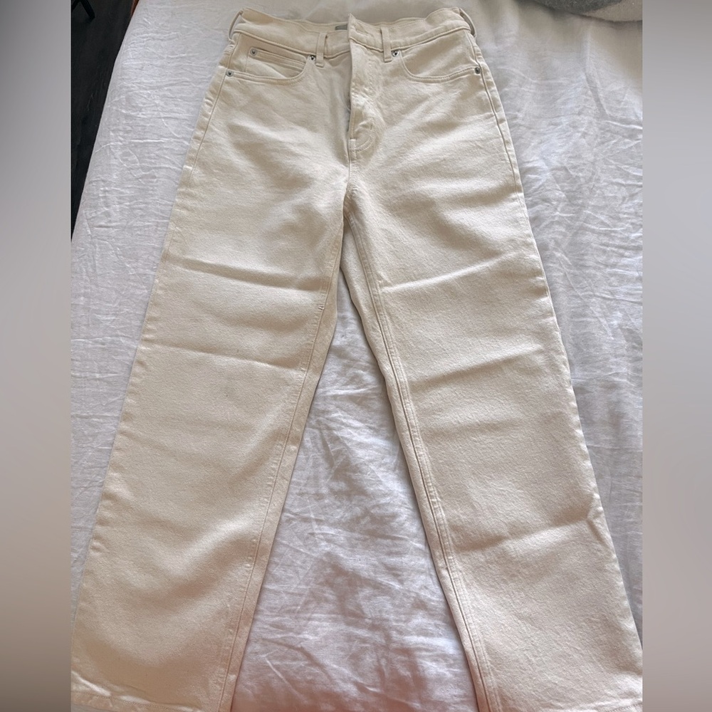 Everlane way high ecru jeans, size 27